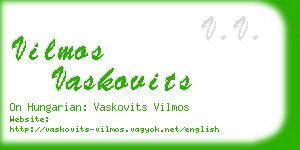 vilmos vaskovits business card